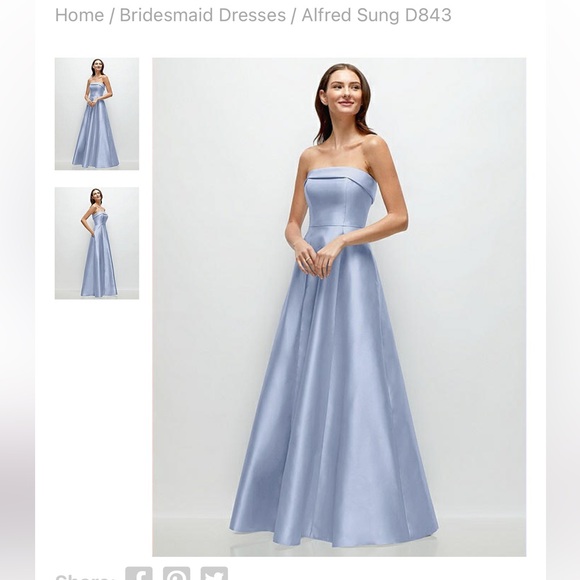 Alfred Sung Strapless High-Low Maxi Dress